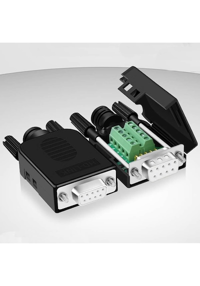 Kutulu Db9 Dişi Konnektör 9 Pin D-sub Seri Port Terminal Adaptör
