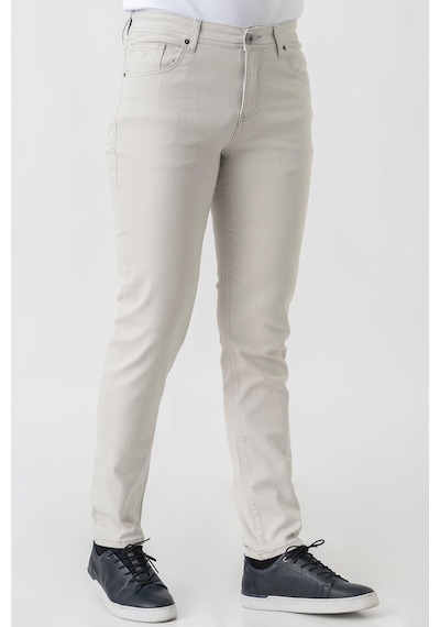 White Stone Avenches J2424 Normal Fit Pamuklu Likralı 5 Cep Pantolon - Taş