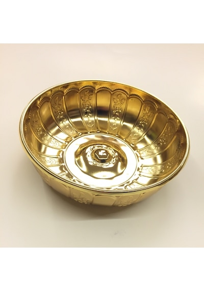 Nostaljik Osmanlı Hanedan Demir Hamam Tası Altın Sarı Renk 20 CM