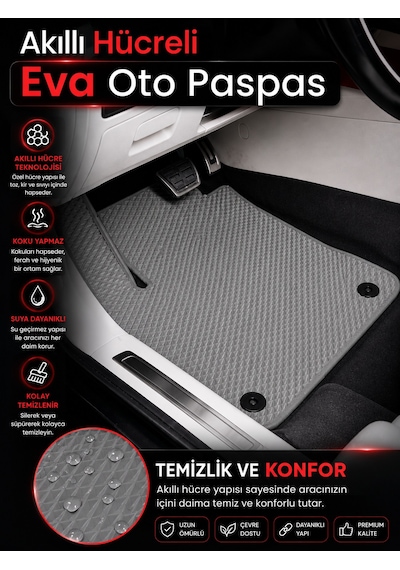 Toyota/land Cruiser Prado 2009-2019 İçin Yeni Nesil Eva İç Paspas Seti Metal Topukluk Hariç