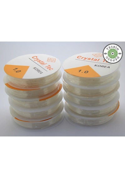 10 Adet. Misina. Şeffaf. 1 Mm. Esnek. Silikon Misine. El İşi Takı