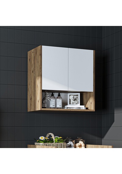 Çamaşır-kurutma Makinesi Dolabı Kapaklı Üst Dolabı Banyo Dolap Atlantik Çam - Beyaz Çamaşır-kurutma Makinesi Dolabı Kapaklı Üst Dolabı Banyo Dolap Atlantik Çam - Beyaz