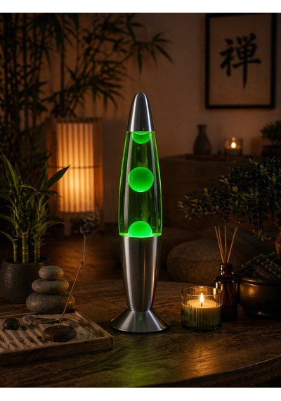 Lava Lambası Büyük Boy 41 Cm Yeşil Atmosfer Işığı, Dekoratif Gece Lambası, Konsept Lamba