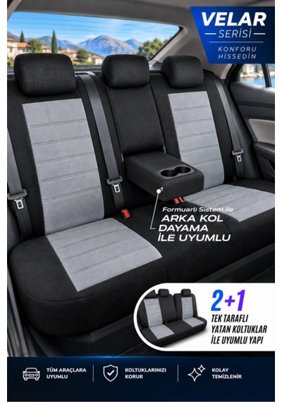 Hyundai Bayon Uyumlu Velar Serisi Keten Oto Koltuk Kılıfı Ortopedik Tam Set