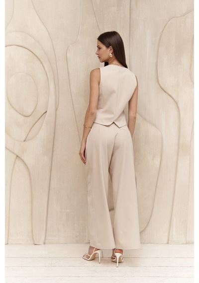 Mai Collection Mai Studios Co. Diaz Düğme Detaylı Açık Bej Pantolon Açık Bej