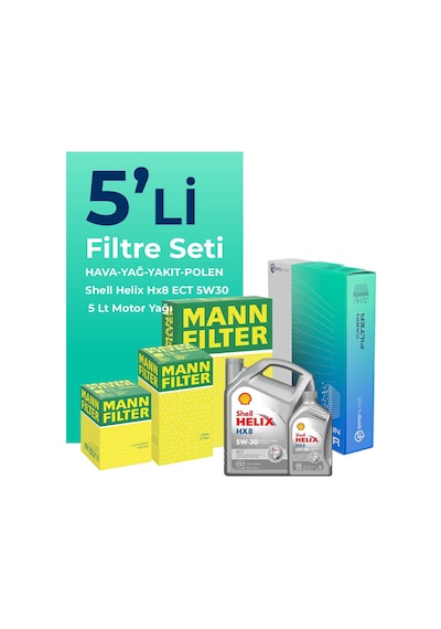 Mann Seat Leon 1.6 Dizel Filtre Bakım Seti Shell Motor Yağlı (2013-2021) 5 Li