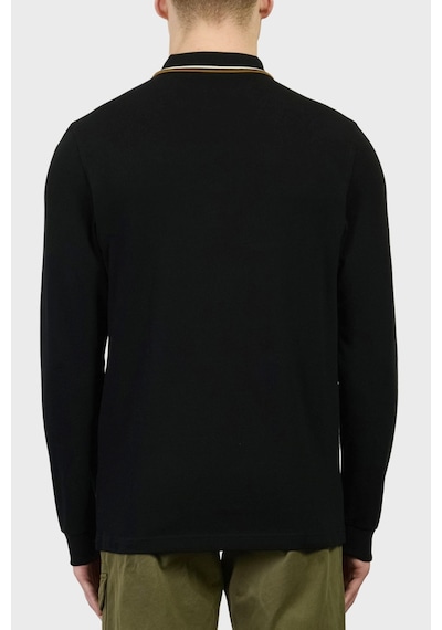 Fred Perry Logolu Pamuklu Düğmeli Polo Yaka Sweat Erkek Polo Yaka Sweat M3636 P69 Siyah