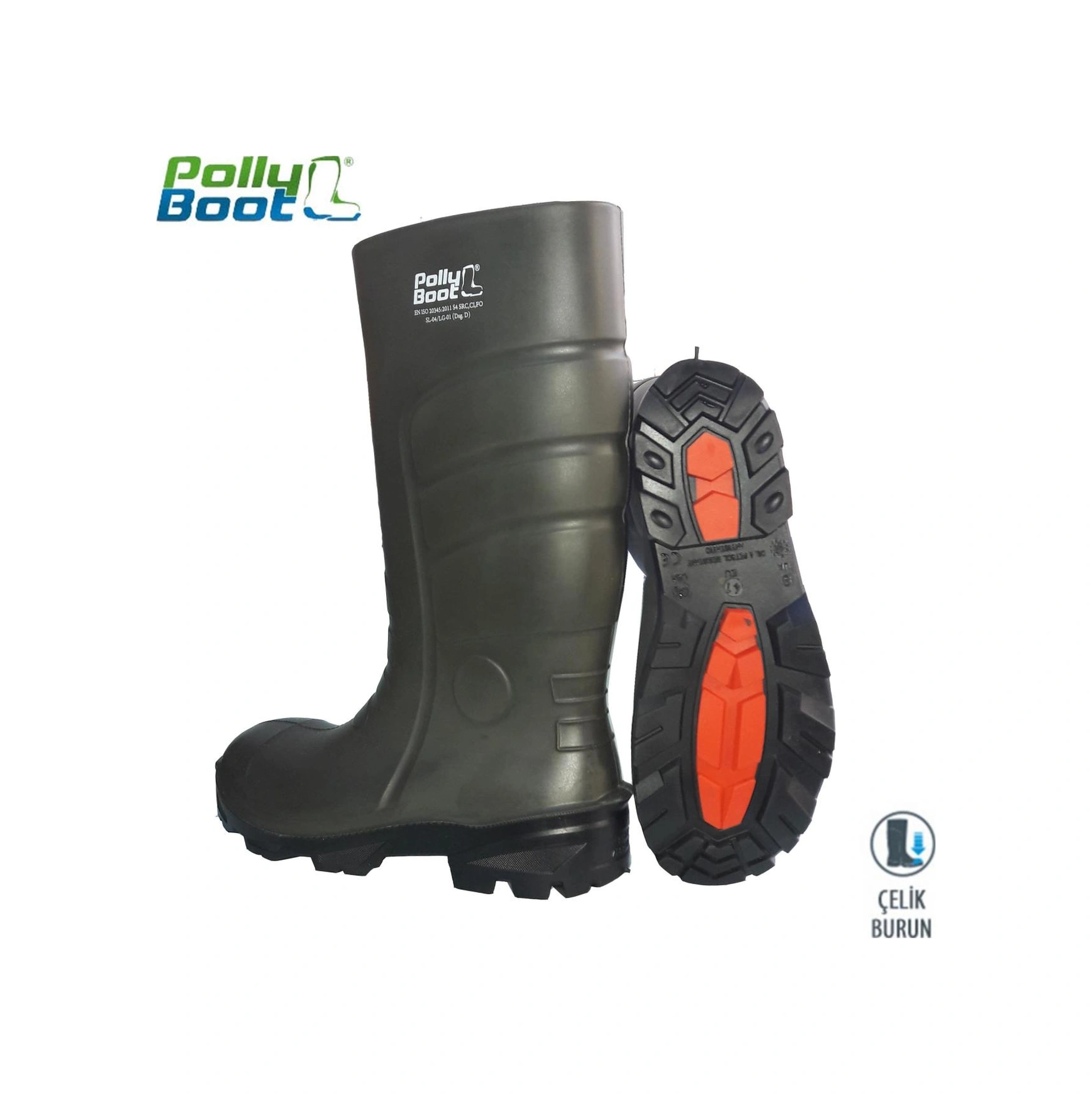 Pollyboot Vega 45 Numara Çelik Burunlu Çizme Poliüratan - Zmff-293378 Renkli