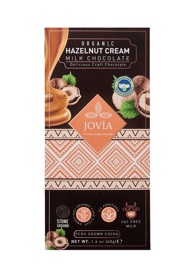 3 Adet Jovia Organik Sütlü Fındık Kremalı Çikolata 40 G