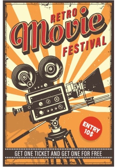 Retro Film Geceleri Retro Ahşap Poster