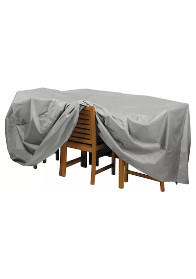 Wovex Premium Kalın Bahçe Mobilya Brandası 260x160x80 Cm Masa Sandalye Gri