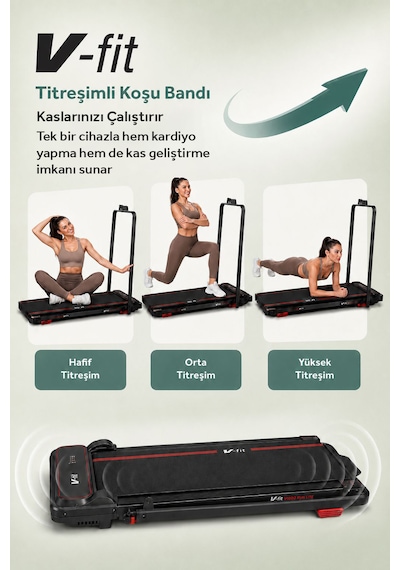 Voit Vibro Run Lite Titreşim Modlu Loop Bant Seti Hediyeli Katlanabilir Koşu Ve Yürüyüş Bandı 8 Km/h Brushless Motor