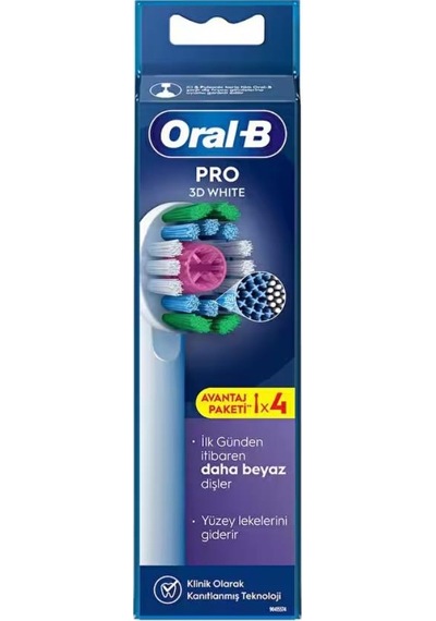 Oral-b Pro 3d White X-filament Şarjlı Diş Fırçası Yedek Başlığı 4 Adet