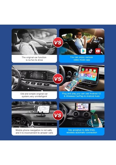 Akıllı Multimedya Kutusu Android 13 16gb Kablosuz Carplay Ai B... Akıllı Multimedya Kutusu Android 13 16gb Kablosuz Carplay Ai B...