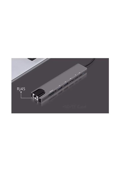 Macbook Ve Laptop Uyumlu Çok Fonksiyonlu Usb - C Dönüştürücü - Alüminyum Gövdeli Hub