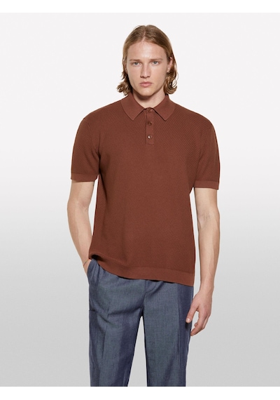 %100 Pamuk Triko Polo T-shirt Erkek Kahverengi Polo - 325p1094s300m. Kahverengi