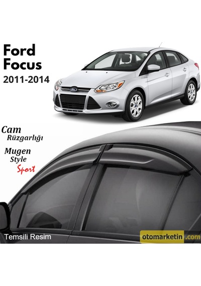 Ford Focus 3 Sedan Mugen Cam Rüzgarlığı 2011-2014