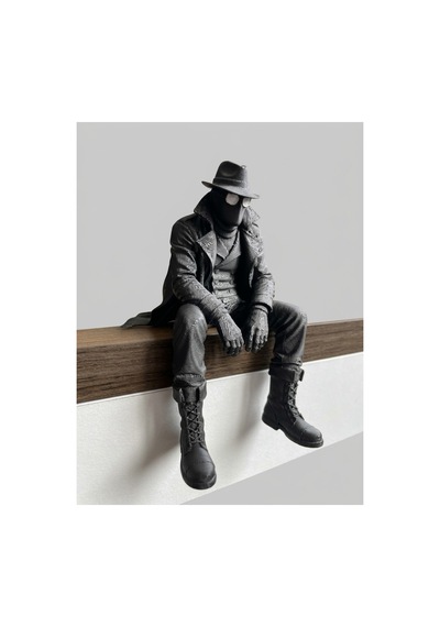 Spider Noir Figür 10 Cm Siyah 3d Baskı Oturan Dekoratif Figür