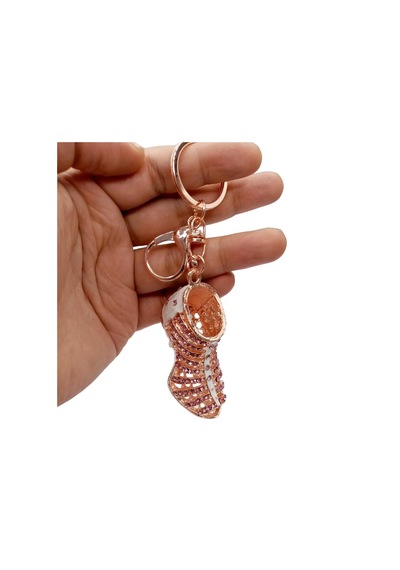Kristal Taşlı Topuklu Ayakkabı Anahtarlık Pembe No.3