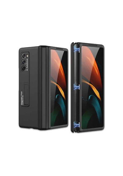 Samsung Uyumlu Galaxy Z Fold 2 Kılıf M-Magnet Standlı Kılıf Siyah