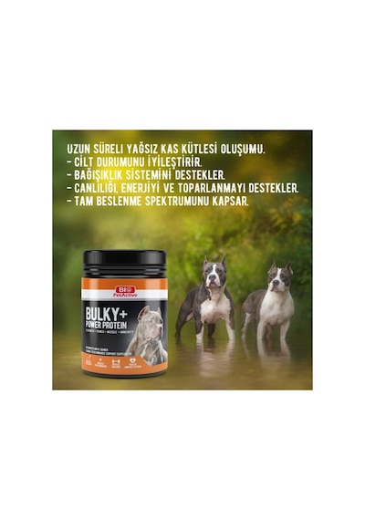 Bulky + Power Protein Köpekler İçin Kas Kütlesi Geliştirici Besin Takviyesi 368 Gr. X 2 Adet