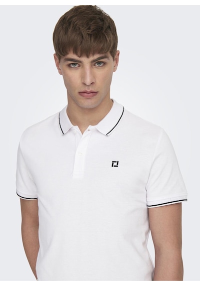 Only & Sons Erkek Beyaz Onsfletcher Life Slim Ss Polo Tişört - 22024827