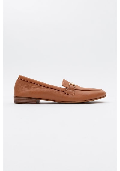 Luvishoes Luvi Shoes Trexıe Taba Cilt Hakiki Deri Tokalı Kadın Loafer Ayakkabı Taba Deri