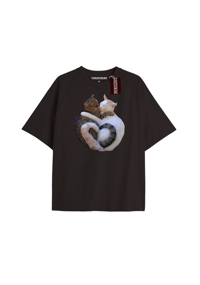 Tarzsokak Active Baskılı Oversize Kalıp Unisex T-shirt Beyaz