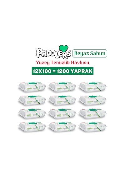 Easy Clean Beyaz Sabun Katkılı Yüzey Temizlik Havlusu 1200 Yaprak (12x100) – Yüksek Hijyen