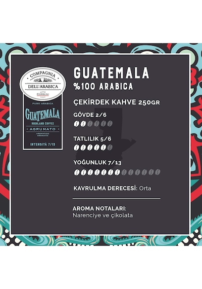 Caffe Corsini Guatemala %100 Arabica Çekirdek Kahve 250 G