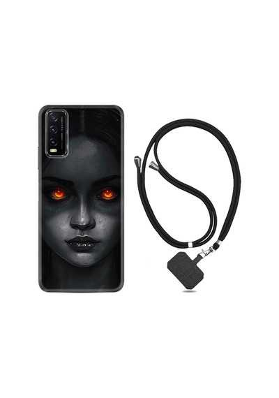 Vivo Y20 Kılıf Boyun Askılı Dark Woman 1887