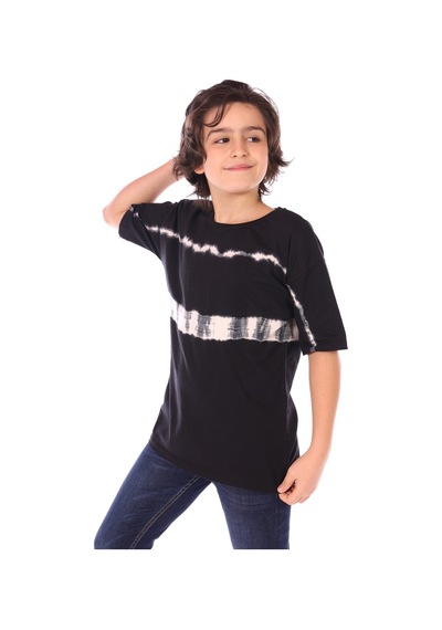 Toontoy Kids Toontoy Erkek Çocuk Batik Desenli Tişört Siyah