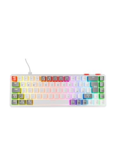 Rampage Yoru Mini Beyaz/gri Type-c Red Swich Q Mekanik Oyuncu Klavyesi
