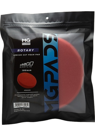 Mg Pads Rotary Ara Kesim İnce Pasta Süngeri Kırmızı - 180 Mm