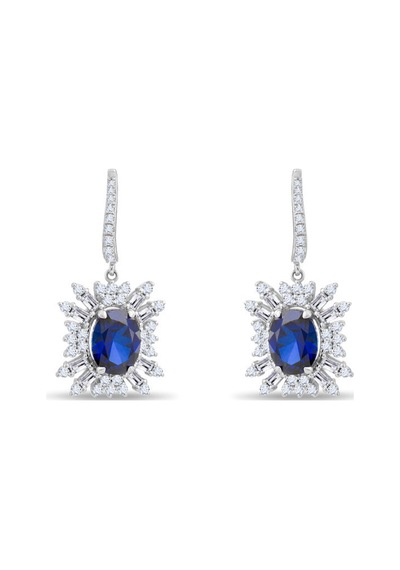 6.00 Karat Safir Pırlanta Küpe - Hrd Sertifikalı 04350719