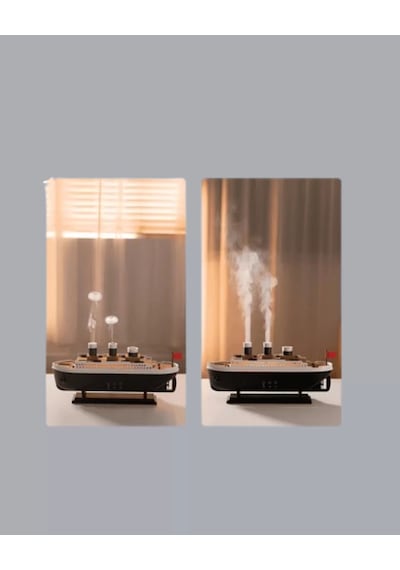 Hepsi Ultra Sessiz Titanik Gemi Led Işıklı Aroma Difüzörü Oda Nemlendirici Yeni Nesil Najmaddin