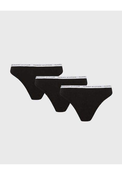 Black/Black/Black Kadın Tommy Hilfiger Thong Print 3’Lü Kadın Tan