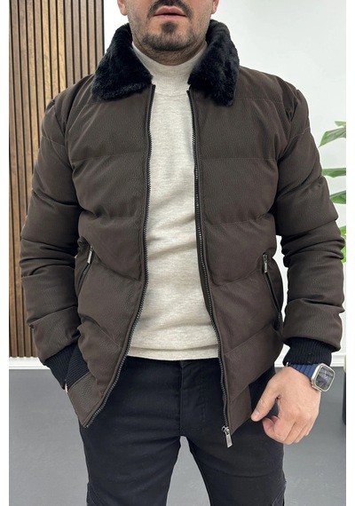 Edwox Erkek Slim Fit Soft Deri Mont Kahverengi Edw440 Kahverengi