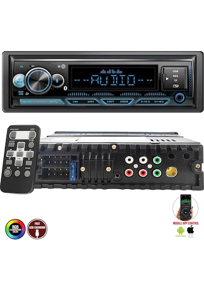 Megavox Mgx-x500 Dsp Oto Teyp 4x60 Watt Bluetooth Mobil Aplikasyon Usb Fm Aux 7 Renk Ekranlı