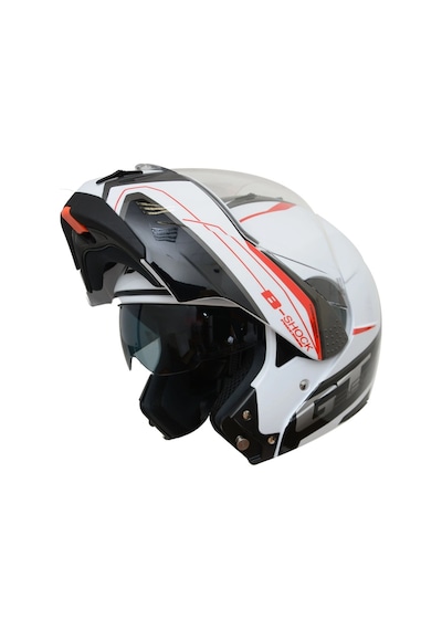 Beon B700 B-Shock Çene Açılır Vizörlü Kask Beyaz - Kırmızı