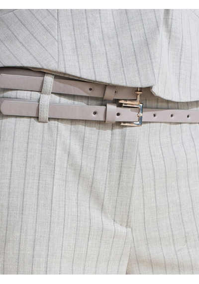Dilvin 72129 Çift Kemerli Pantolon-gri Gri