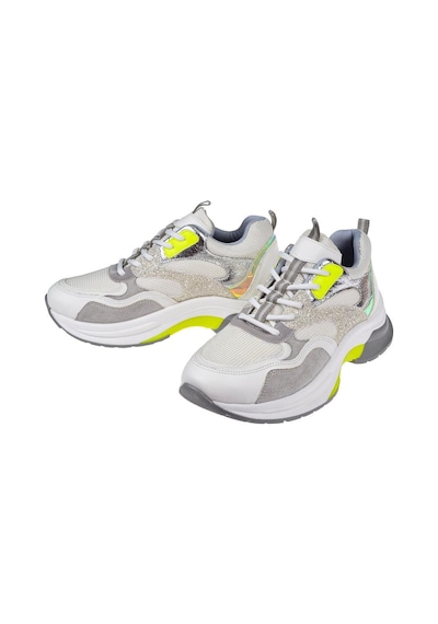 Pullman Simli Kadın Spor Ayakkabı Sneaker Sms-30162 Beyaz Simli-beyaz Simli Beyaz
