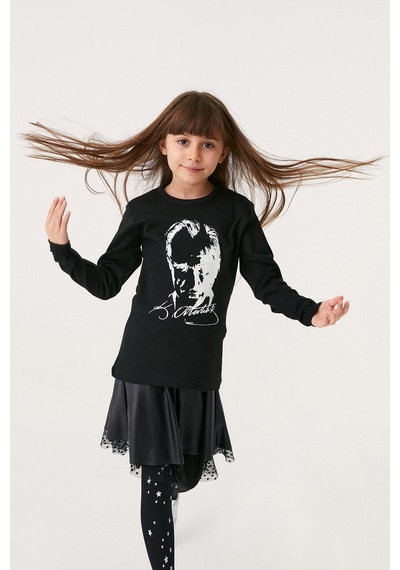 Atatürk Baskılı Unisex Çocuk Body 23mcck322180739-siyah Siyah
