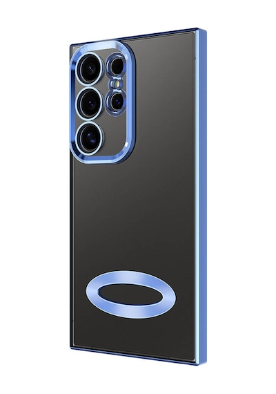 Galaxy S24 Ultra Kılıf Kamera Korumalı Logo Gösteren Zore Omega Kapak Derin Mor