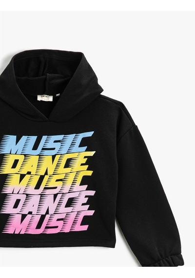 Koton Baskılı Kapüşonlu Sweatshirt Pamuklu Uzun Kollu Siyah 2skg10102ak Siyah Koton Baskılı Kapüşonlu Sweatshirt Pamuklu Uzun Kollu Siyah 2skg10102ak Siyah