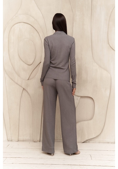Mai Collection Mai Studios Co. Juno Füme Gömlek Pantolon Takım Füme