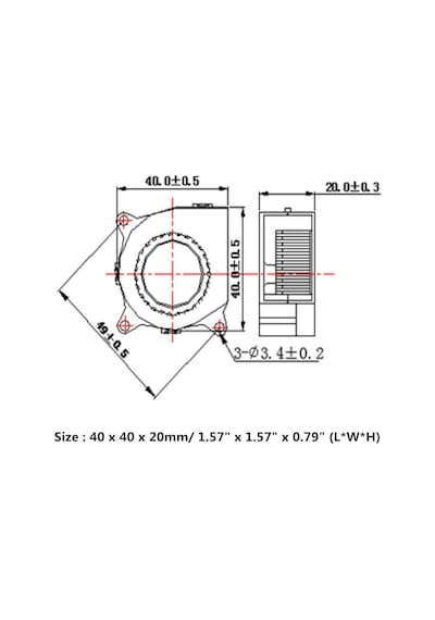 Alkatronik-Dc 12V 40X40Mm Salyangoz Fan Soğutucu Türbin Turbo Radyal Yazıcı