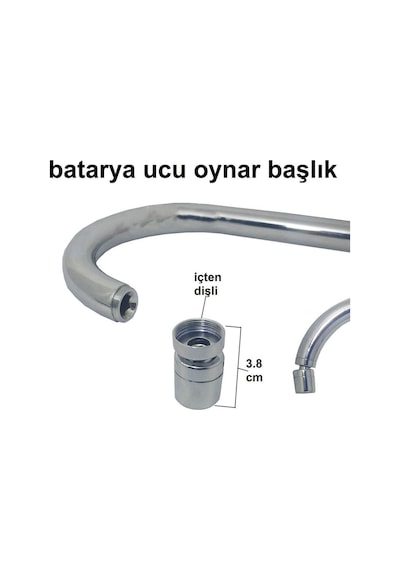 Viosa Tasarruflu Musluk Başlığı 360 Derece Hareketli Metal Mutfak Batarya Ucu Perlatör Iç Dişli