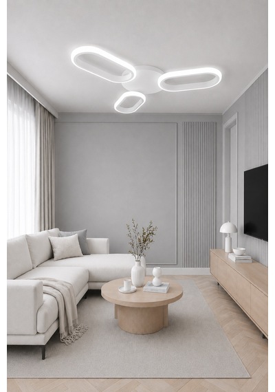 Hilton 3'lü Led Plafonyer Avize Beyaz Işık