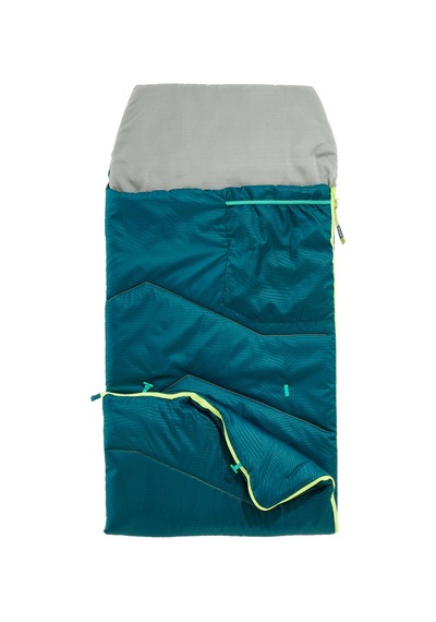 Quechua Çocuk Outdoor Uyku Tulumu - Mavi - 10 C Konfor - Mh100 Koyu Petrol Mavisi/lime Yeşili/taş Grisi